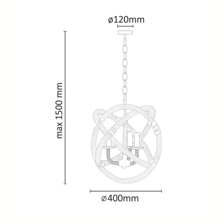 ROPE GLOBO Deckenleuchte 3xE14 ROPE LOFT Vintage - GOLDLUX (Polux)