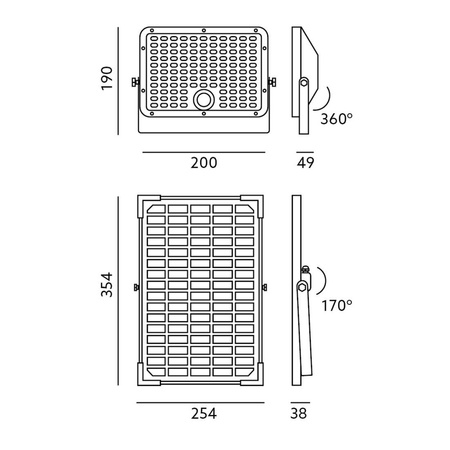 LED Fluter Solarlampe 30W 4000K 4800lm IP65 Bewegungssensor + Fernbedienung KOBI