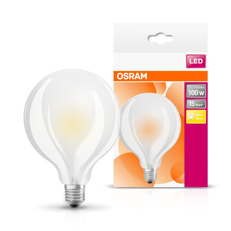 E27 G95 LED Lampen 11,5 W = 100 W, 1521 lm, 2700 K, Wärme 300 °, OSRAM Retrofit Filament
