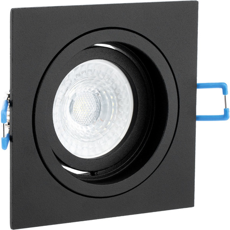 Einbaustrahler GU10, MR16 Einbauspot HALOGEN Quadrat beweglich Schwarz CASSIO LUMILED