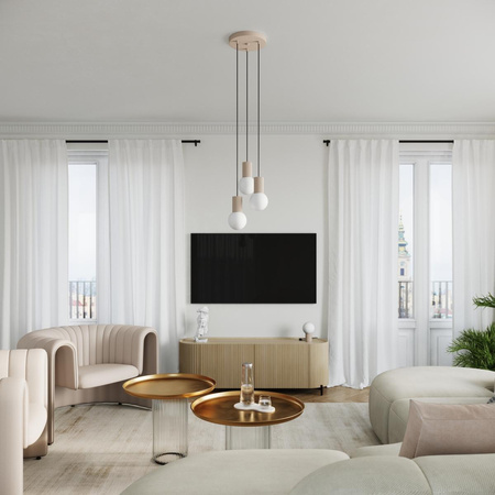 Hängelampe 3x G9 Rund Beige Modern Matt Halo Sollux