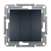 Dreifachschalter ohne Rahmen Unterputz Asfora Anthrazit