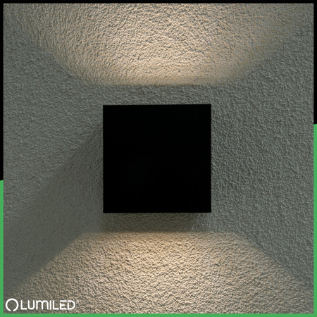 Wandleuchte Außen G9, Garten-Wandleuchte nach oben und unten verstellbar Schwarz PYXIS LUMILED