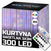 LED-Vorhang USB 5V 300xLED auf Fernbedienung RGB LVT