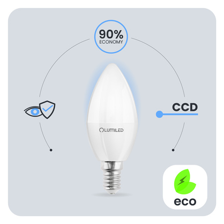 LED Lampen E14, Kerzenform Lampe B35 2.5W = 25W 249lm 180° 3000K warm LUMILED