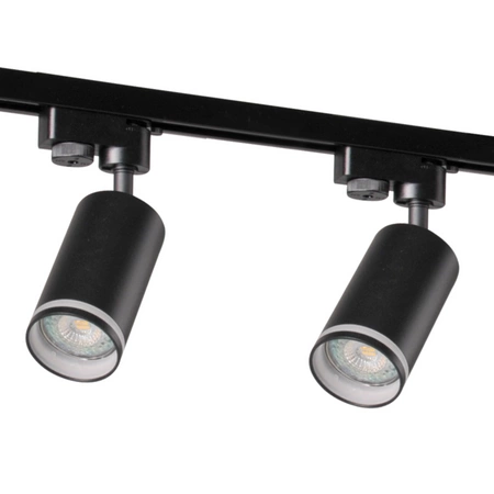 Stromschienen-Kit 1-Phasen-Schiene + 3x GU10 Reflektor Schwarz PARIS Sanico Goldlux