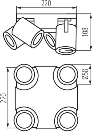 LAURIN 4xGU10Weiße Kanlux-Deckenleuchte