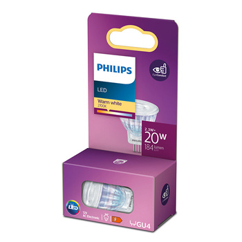 LED Leuchtmittel GU4 MR11 2,3W = 20W 200lm 2700K Warm 36° PHILIPS