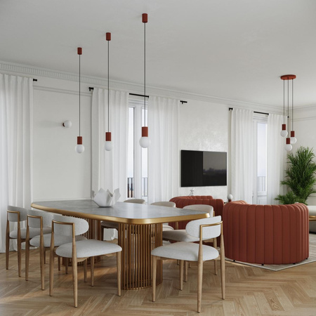 Tisch Schreibtischlampe G9 Rund Rot Modern Matt Halo Sollux