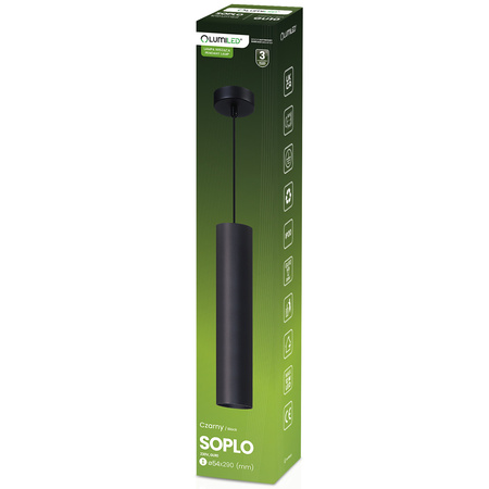 Hängelampe 29cm Reflektor GU10 LED SOPLO Schwarz LUMILED