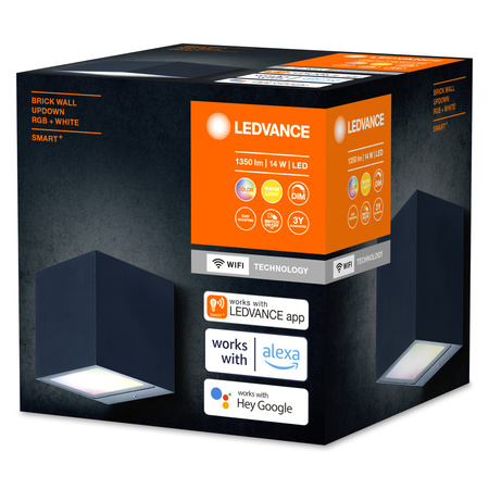 Intelligente Gartenfassadenwandleuchte LEDVANCE WIFI SMART+ BRICK WALL 14W 550lm LEDVANCE