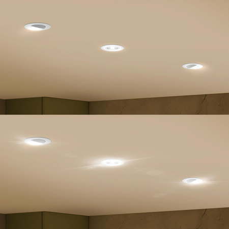 3x LED-Einbauleuchte 5W 500lm 2700K Warm Moving Round White Dimmbar 3-STEP SceneSwitch Cilantro Philips