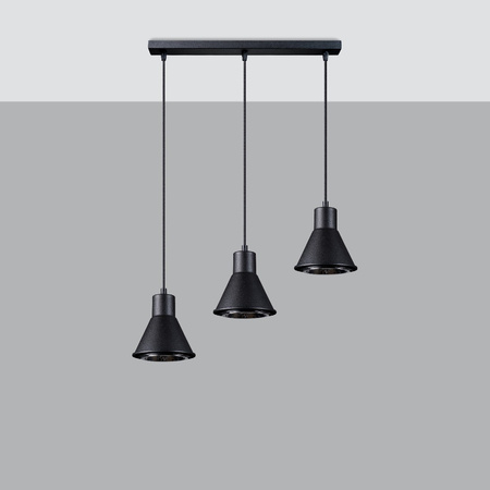 TAZILA LED-Pendelleuchte 3xGU10 ES111 Schwarz SOLLUX