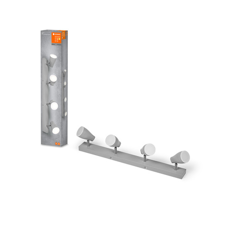 LED-Reflektor-Deckenleuchte Einstellbarer Spot 4-Punkt 17,2 W GU10 Birne Grau LEDVANCE