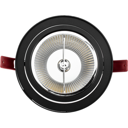 Einbaustrahler GU10, AR111 Einbauspot 14cm Runde beweglich Schwarz CARPI LUMILED
