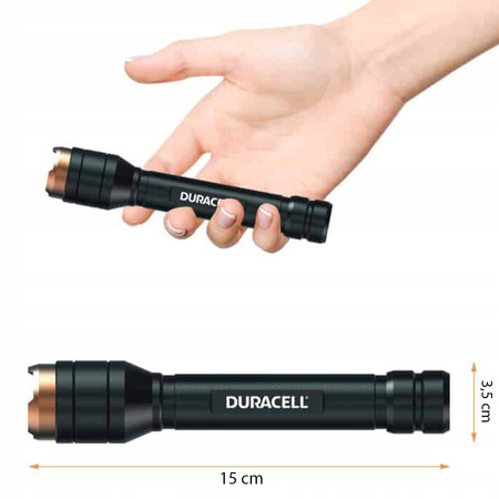 Aluminium-LED-Taschenlampe taktische Handbatterie 2 x AA 150lm DURACELL