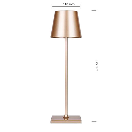 LED Tischlampe 3W 200lm 4000K neutralweiß Wiederaufladbar Schule Nachtlicht Dimmbar Ein/Aus Schalter Gold Solio Masterled