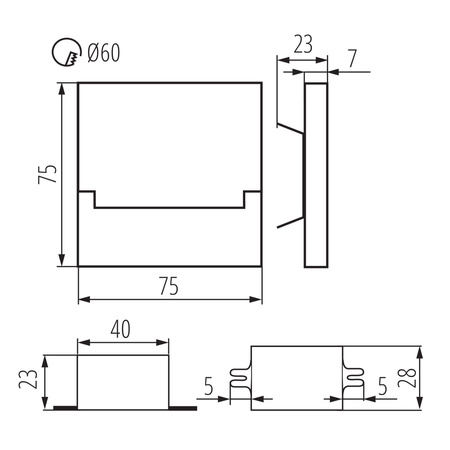 LED-Treppenleuchte SABIK 1,3W 13lm 3000K warm KANLUX