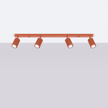 Tuba Spot Reflektor Deckenleuchte 4x GU10 Ocker Rot Carbon Deep Space SL.1641 Sollux