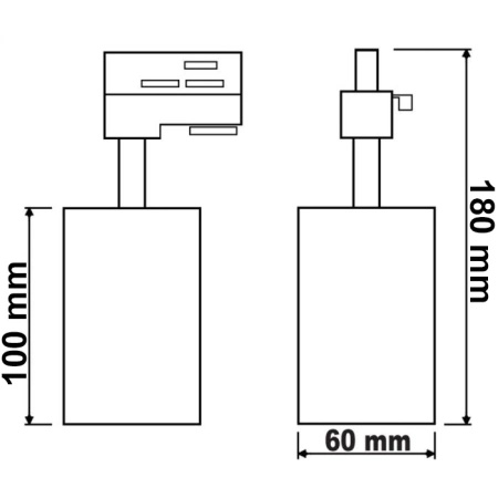 1-Phasen Strahler GU10, Schieneinstrahler Schwarz SAGI LUMILED