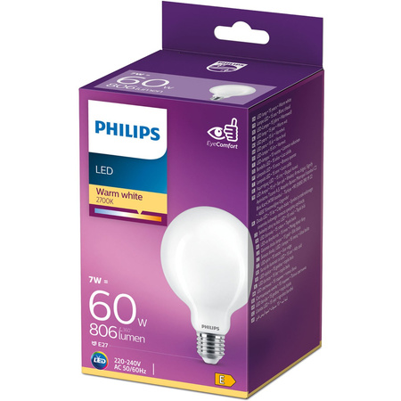 G93 E27 LED Lampen 7W = 60W 806lm 2700K Warm PHILIPS