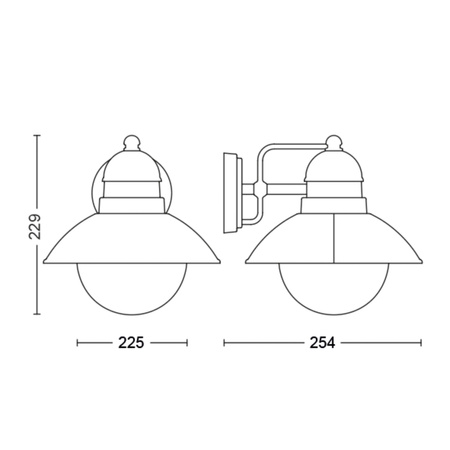 Gartenlampe LED Elevation Wandleuchte DAMASCUS myGarden E27 IP44 Laterne für Down Brown PHILIPS