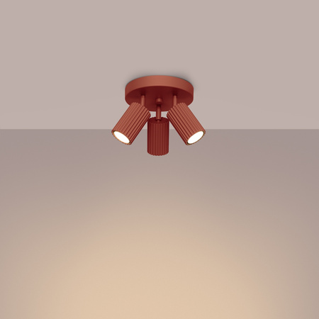 Plafond Deckenleuchte Tuba Spot 3x GU10 Ocker Rot Carbon Deep Space SL.1639 Sollux