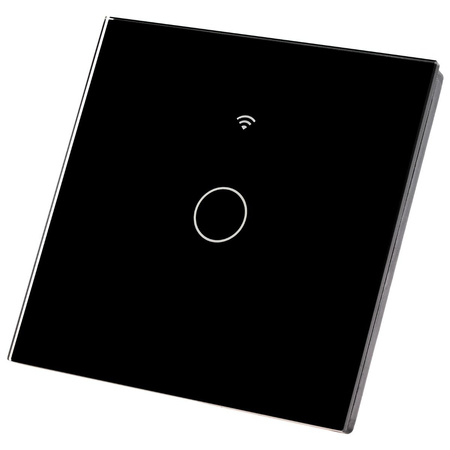 Einzelner schwarzer Wi-Fi-LED-TOUCH-Glasschalter