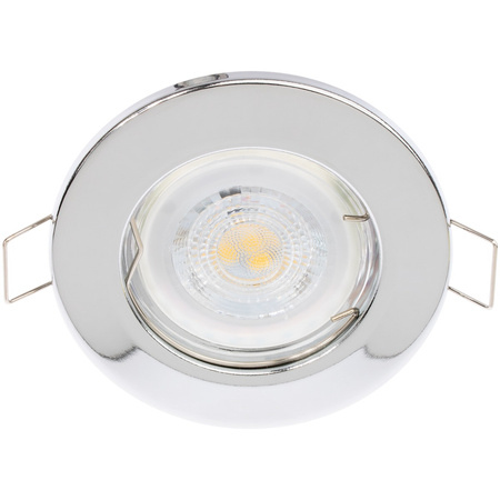 Einbaustrahler GU10, MR16 Einbauspot HALOGEN Runde Fest Chrom Blech LUMILED