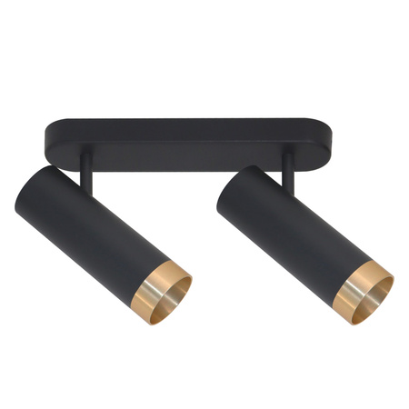 Wand- und Deckenstrahler Leuchte 2x GU10 Schwarz Gold FADO Sanico Goldlux