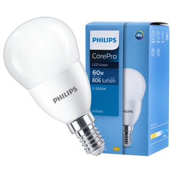 LED Lampen E14 7W = 60W 806lm 6500K kalt BALL PHILIPS