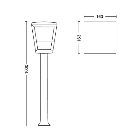 Philips HUE Econic Post Gartenlaterne 17442/30/P7 100cm