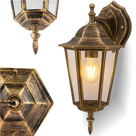 LED-Fassadenleuchte Außenwandleuchte E27 IP54 Patina KOBI