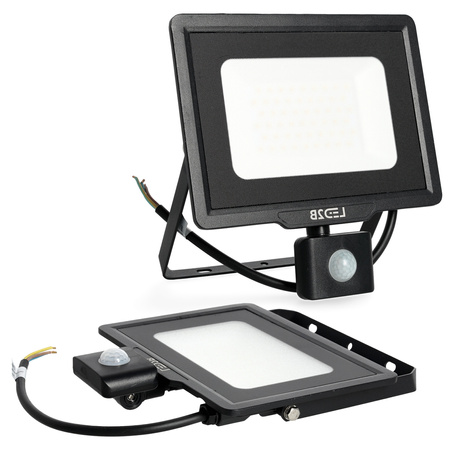 LED-Flutlicht 50W 4000lm 6000K IP44 Schwarz mit Bewegungssensor LED2B KOBI MHC