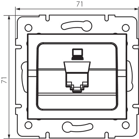 Einzelne RJ45-Buchse quadratische Computerbuchse Schwarz LOGI Kanlux