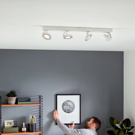 LED Deckenleuchte 4x 4.5W 2700K Dimmbar CLOCKWORK Moving White PHILIPS