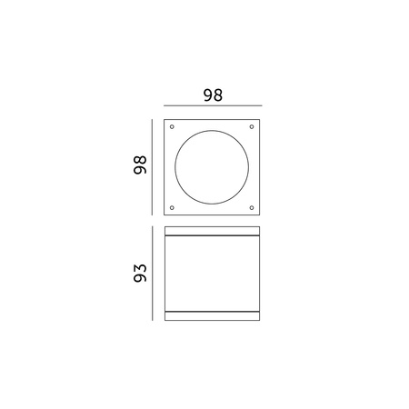 SPOT LED QUAZAR 17 GU10 IP44 Deckenleuchte KOBI ALUMINIUM Quadratisch Grau