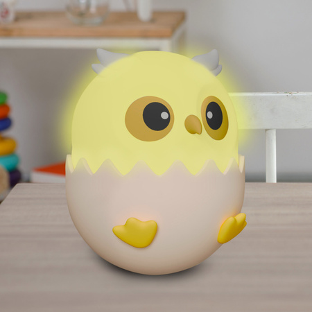 LED 1W 3000K RGBW Beige Rosa Dimmbar Sanico Eule Dekorative Lampe Goldlux