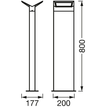 Outdoor-Gartenlampe POST 9,5W 580lm 3000K 80 cm Endura Style BAT LEDVANCE