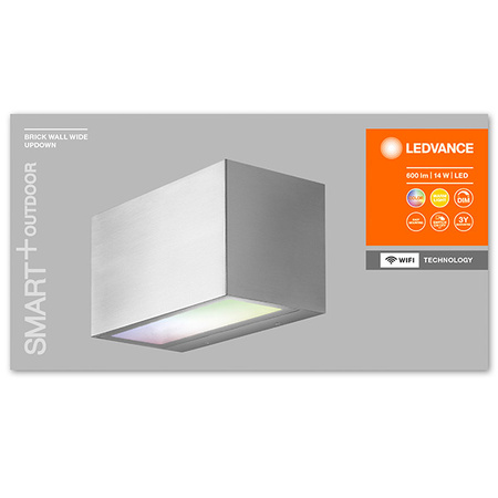 LEDVANCE SMART+ BRICK MULTICOLOR Fassadenwandleuchte 14W 600lm WARM COLOR + RGB Grau