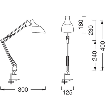 Tischlampe Schreibtisch Leuchte Stehend Clip Einstellbar E27 Schwarz USB-C Büro Linie Ledvance