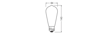 LED-Lampe ST64 E27 5.4W = 55W 730lm 2700K Warm 300° Leistungsklasse Ledvance
