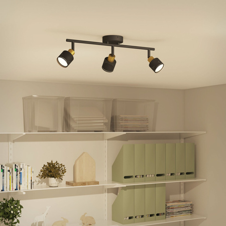 Reflektor-Deckenleuchte 3x GU10 Schwarz-Kupfer Niall Philips