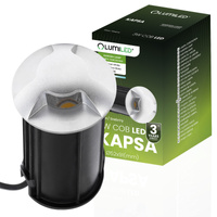 Garden Overrun Ground Spot Lamp 3x 2W LED IP44 Silber KAPSA LUMILED