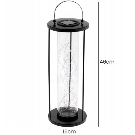 LED-Solarlampe für den Außenbereich Garten stehend Hängelaterne 3000K IP44 46cm Dämmerungssensor