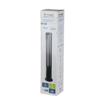 Gartenleuchte für den Außenbereich LED-Mast 10W 4000 K Grau IP65 80 cm COB-CREE VT-820 V-TAC