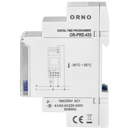 Programmiergerät Ein/Aus-Zeitschaltuhr LCD Digital 52 Programm OR-PRE-433 ORNO