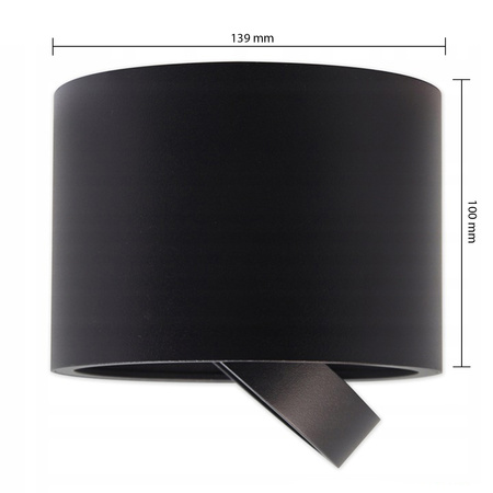 Aufputz-Halogenröhren-Reflektor Spot GU10 rund beweglich schwarz gemastert