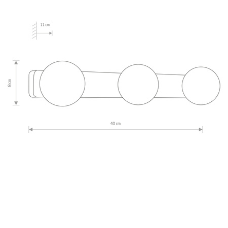 BRAZOS 6951 Nowodvorski Silber Wandleuchte 3xG9Wandleuchte Glasschirm Stahl + Glas Minimalistisch