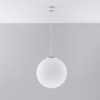 UGO E27 Hängeleuchte Überhängende Glaskugel Schirm 40cm Klassisch Silber und Weiß SOLLUX